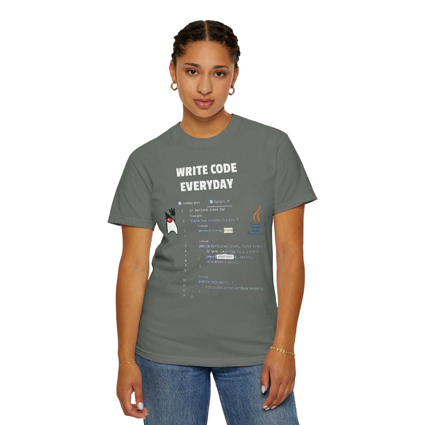 Write Code Everyday Solid Color Unisex Garment-Dyed T-shirt