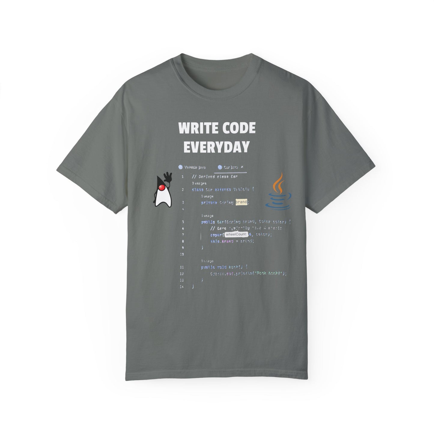 Write Code Everyday Solid Color Unisex Garment-Dyed T-shirt
