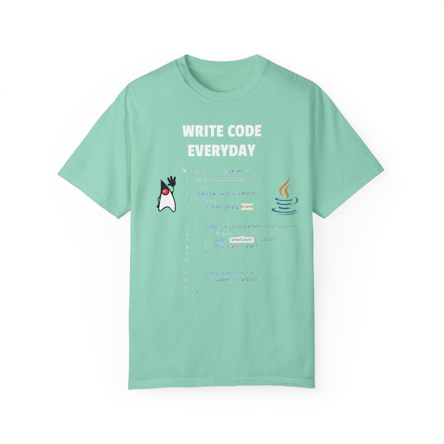Write Code Everyday Solid Color Unisex Garment-Dyed T-shirt