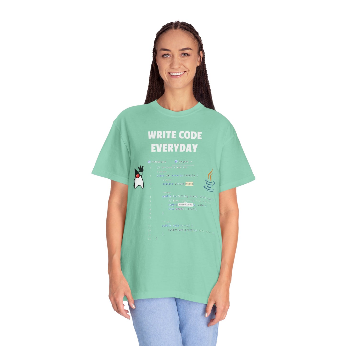 Write Code Everyday Solid Color Unisex Garment-Dyed T-shirt