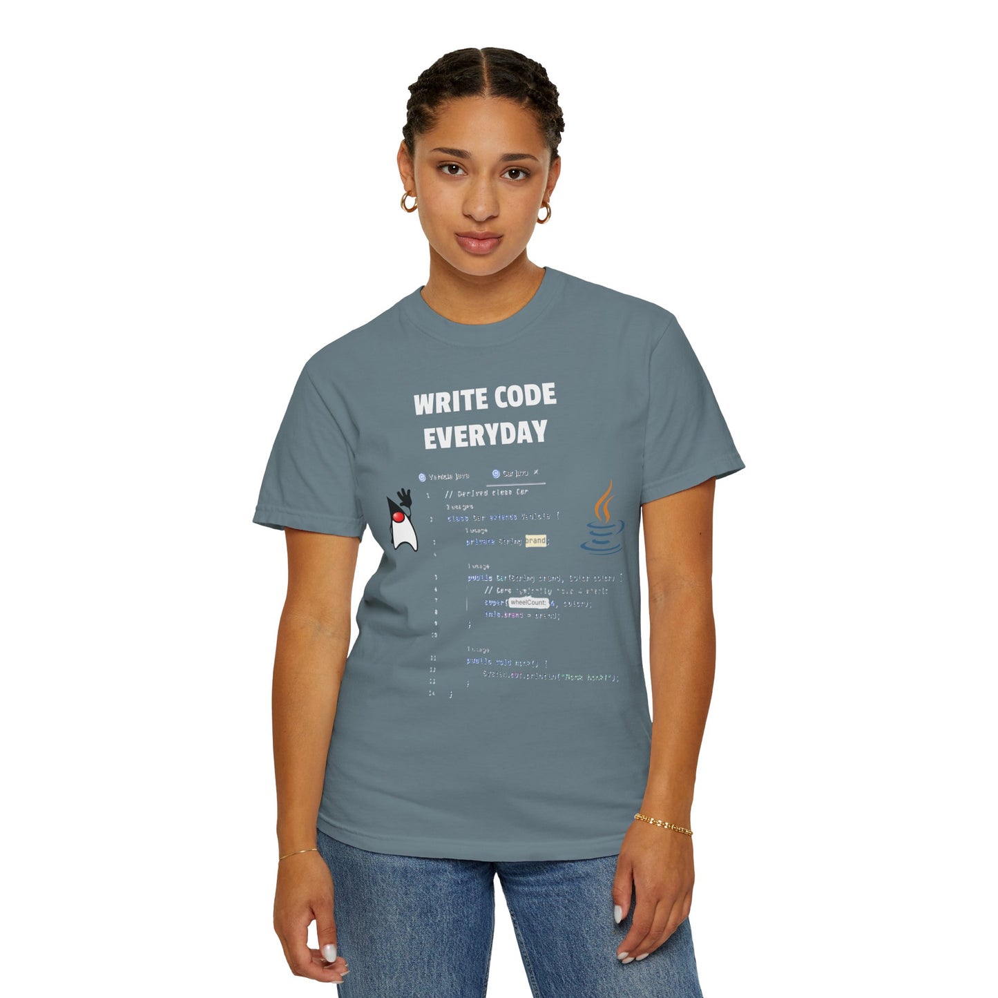 Write Code Everyday Solid Color Unisex Garment-Dyed T-shirt
