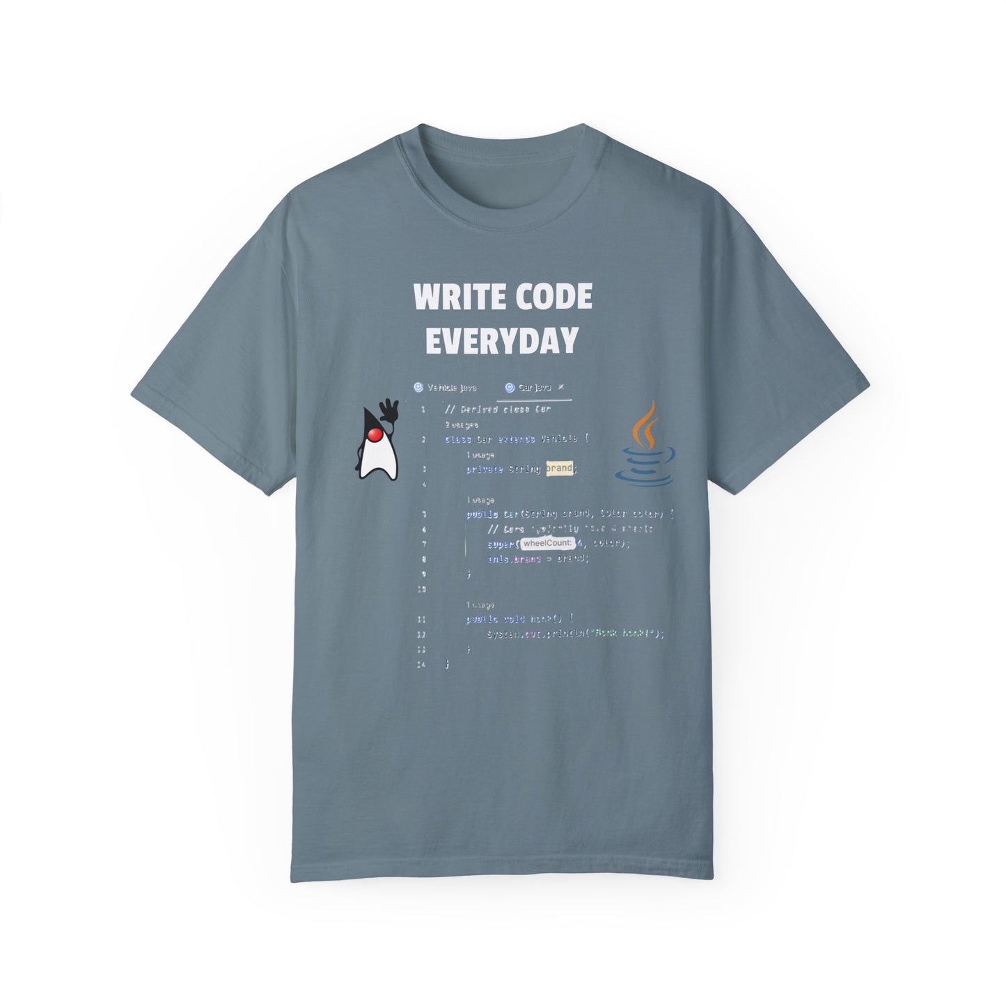 Write Code Everyday Solid Color Unisex Garment-Dyed T-shirt