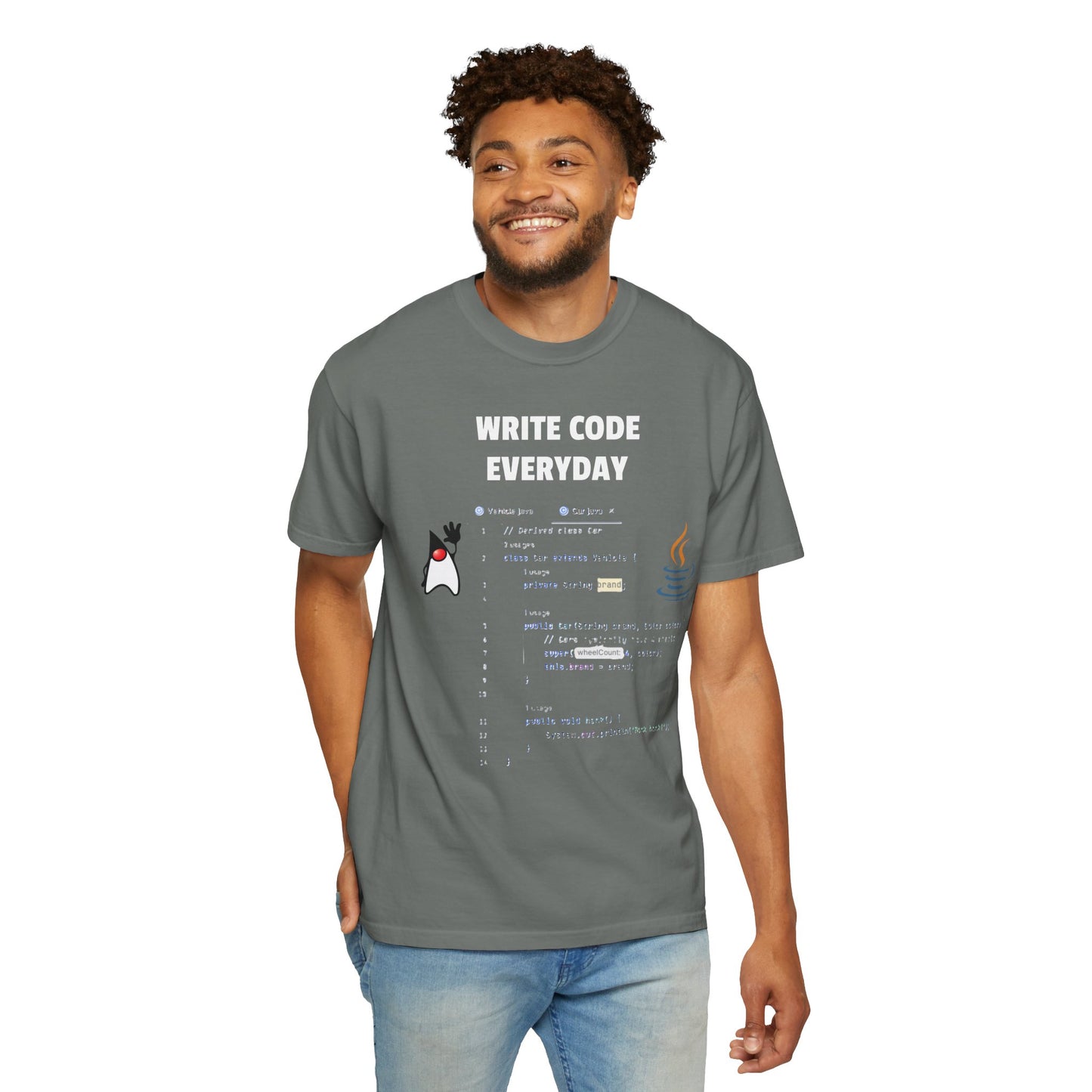 Write Code Everyday Solid Color Unisex Garment-Dyed T-shirt