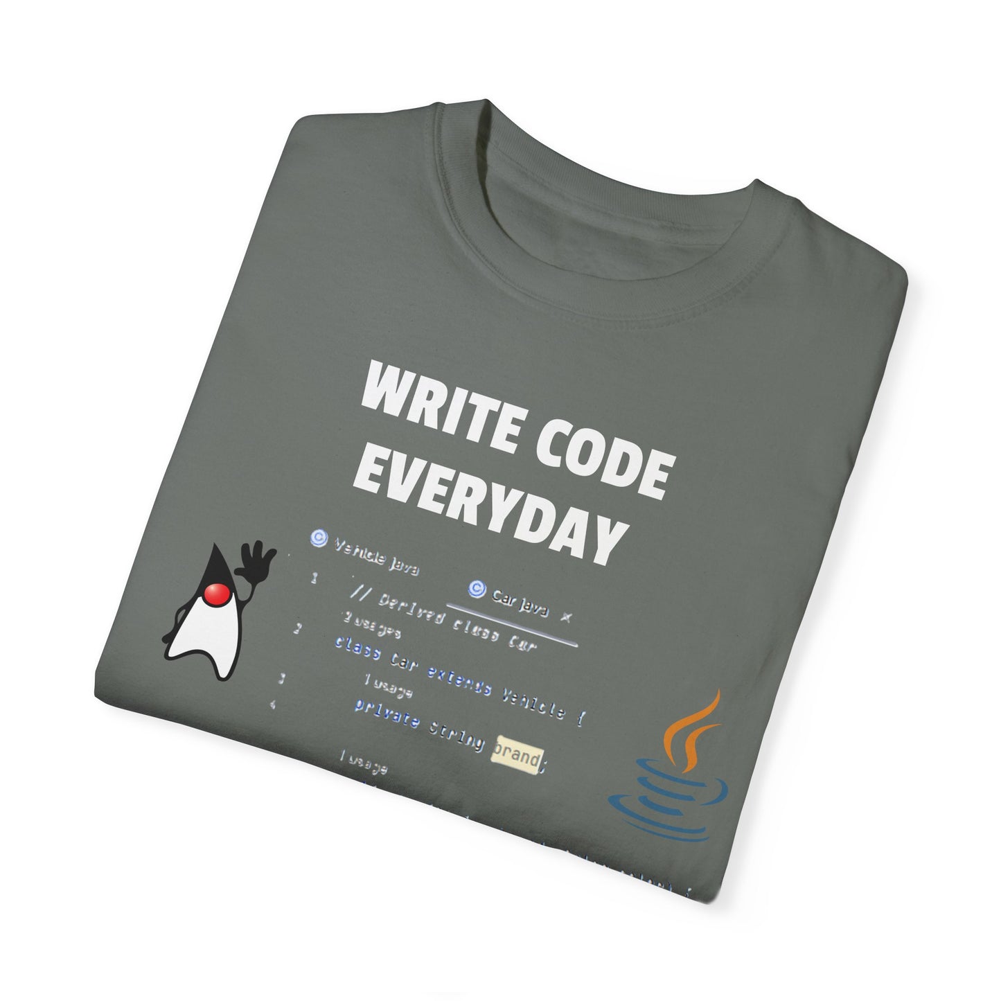 Write Code Everyday Solid Color Unisex Garment-Dyed T-shirt